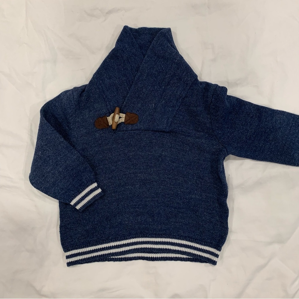 Janie & Jack Baby Boy Shawl Collar Cotton Sweater - 12-18 months